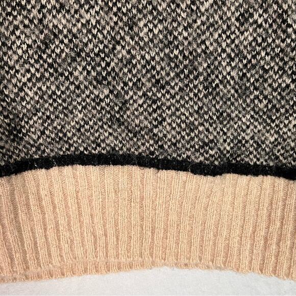 Gap Fuzzy Wool Sweater Men’s Large Pullover Heather Black Tan Crew Neck - Picture 4 of 10